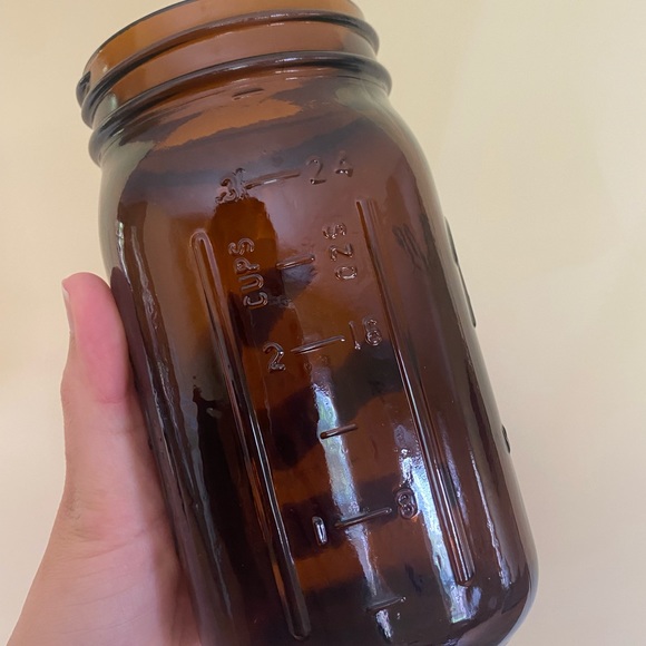 Amber Mason Jar Ball Original Canning Wide Mouth Food Pantry Storage Made In USA - Picture 5 of 5